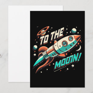  aan het maanraketschip feestdagenkaart