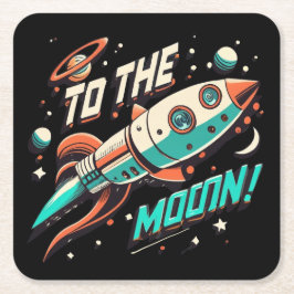 aan het maanraketschip kartonnen onderzetters