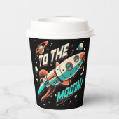  aan het maanraketschip papieren bekers (Achterkant)