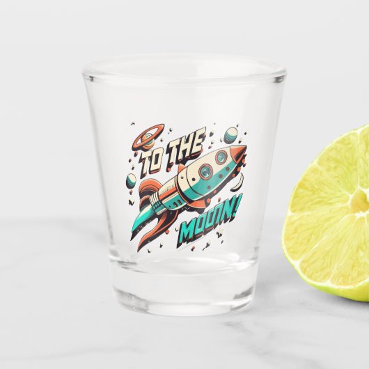  aan het maanraketschip shot glas (Voorkant)