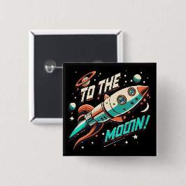aan het maanraketschip vierkante button 5,1 cm