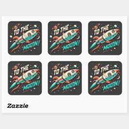 aan het maanraketschip vierkante sticker