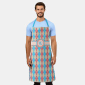 Aan het strand argyle all-over print schort (Gedragen)