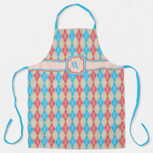 Aan het strand argyle all-over print schort