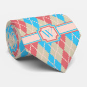 Aan het strand Argyle Mannen Stropdas (Opgerold)