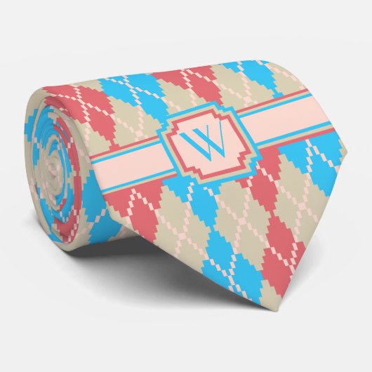 Aan het strand Argyle Mannen Stropdas (Opgerold)