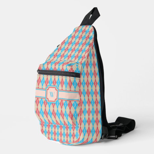 Aan het strand Argyle Sling Bag (Rechterhoek)