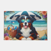 Aan het strand Berner Bliss: Koele Hond met Zonneb Deurmat (Voorkant)