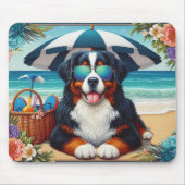 Aan het strand Berner Bliss: Koele Hond met Zonneb Muismat (Voorkant)