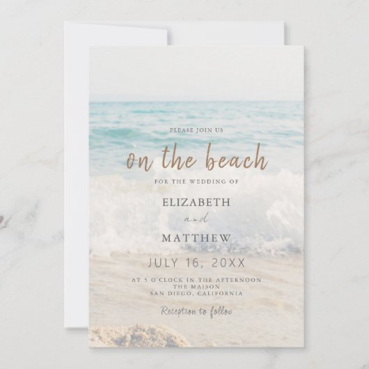 Aan het strand bruiloft Seaside / Oceanside bruilo Kaart (Voorkant)