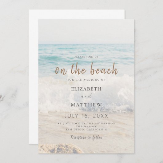 Aan het strand bruiloft Seaside / Oceanside bruilo Kaart (Voorkant / Achterkant)