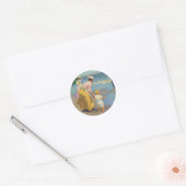 Aan het strand - Edward Potthast Ronde Sticker (Envelop)