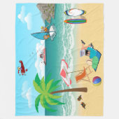 Aan het strand plezier fleece deken (Voorkant)