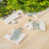 Aan het strand Zegeningen: 1 Petrus 5:7 Bijbelvers Legpuzzel (Zijkant)