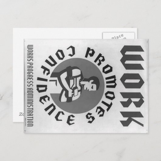 Aan het werk briefkaart (Voorkant / Achterkant)