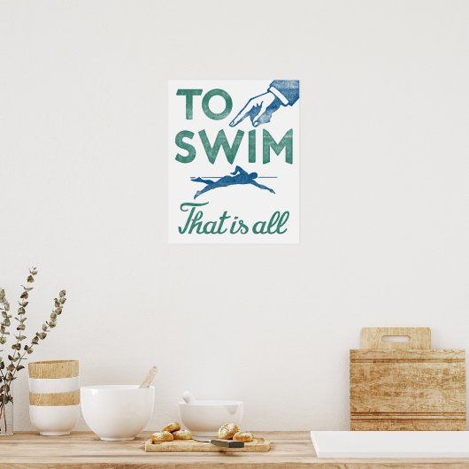 Aan het Zwemmen van Poster  Swim Art Druk (Keuken)