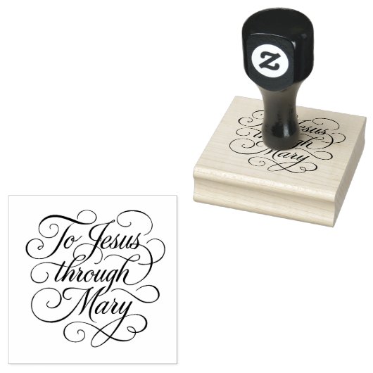Aan Jezus door Maria bloeide het schrift Rubberstempel (Gestempeld)