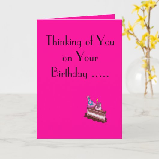 Aan jou denken op je verjaardag... kaart (Gele Bloem)