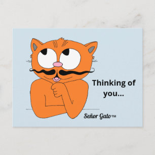 "Aan jou denken..." schattige lieve snor kat Briefkaart