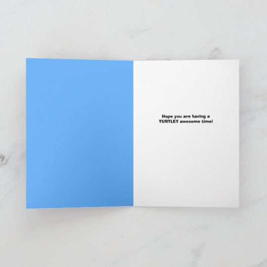 Aan jou denken tijdens Summer Camp Turtle Feestdagen Kaart (Binnen)