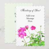 Aan Jou Denkend, Verse Schone Geraniums Feestdagenkaart (Voorkant / Achterkant)