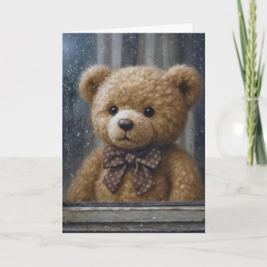 Aan jou denkende teddybeer kaart (Voorkant)