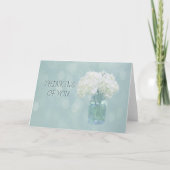 Aan jou denkende Witte Hortensia in een Vaaskaart Kaart (Voorkant)