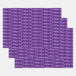 Aan Jouw naam modern handschrift Paars Inpakpapier Vel