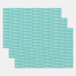 Aan Jouw naam Moderne Verkennende Munt Groene Wrap Inpakpapier Vel