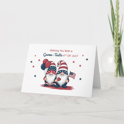 Aan jullie beiden op 4 juli Schattigee Patriottisc Kaart (Voorkant)
