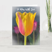 Aan mama prachtige tulp Moederdag Wenskaart Aankondiging (Voorkant)