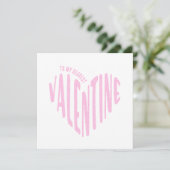 Aan mijn allerliefste Valentijn Rode Hart Woordkun Feestdagenkaart (Staand voorkant)