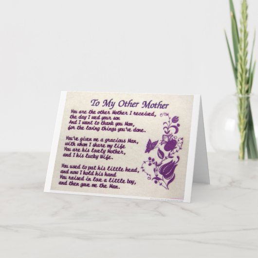 Aan mijn andere moeder: Dank u Bedankkaart (Voorkant)