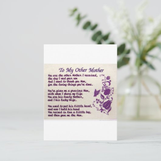 Aan mijn andere moeder: Dank u Briefkaart (Staand voorkant)