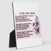 Aan mijn andere moeder: Dank u Fotoplaat (Zijkant)