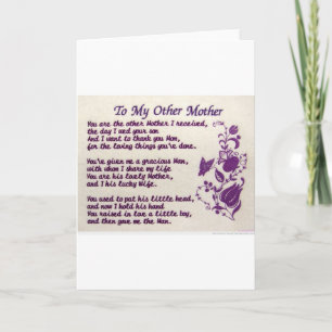 aan mijn andere moeder; Hartelijk Bedankt