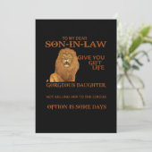 Aan mijn beste schoonzoon geef je een geweldige do kaart (Staand voorkant)