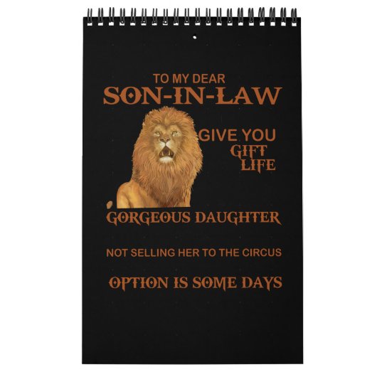 Aan mijn beste schoonzoon geef je een geweldige do kalender (Hoes)