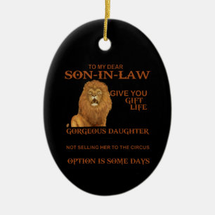 Aan mijn beste schoonzoon geef je een geweldige do keramisch ornament