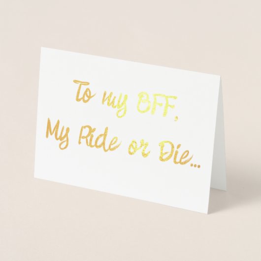 Aan mijn BFF... Folie Kaarten (Voorkant)