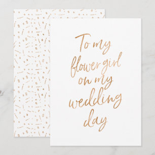 Aan mijn bloemenmeisje op mijn trouwdag kaart