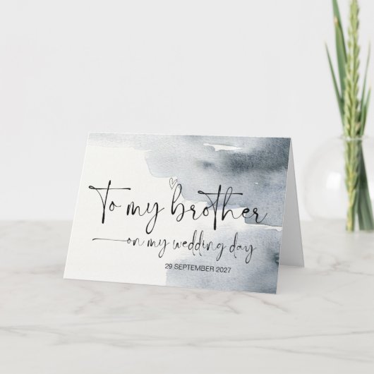 Aan mijn broer op huwelijksdag dank u bruid bruide kaart (Voorkant)