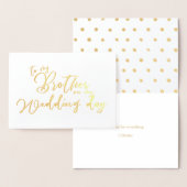 Aan mijn broer op mijn trouwdag chique script folie kaarten (Display)