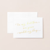 Aan mijn broertje op jullie trouwdag gouden Kaart (Voorkant met envelop)