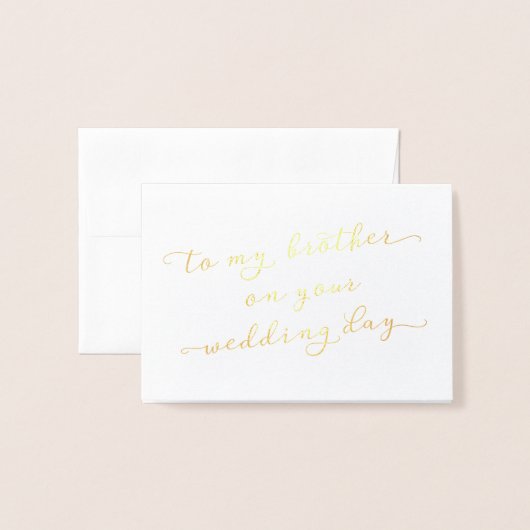 Aan mijn broertje op jullie trouwdag gouden Kaart (Voorkant met envelop)