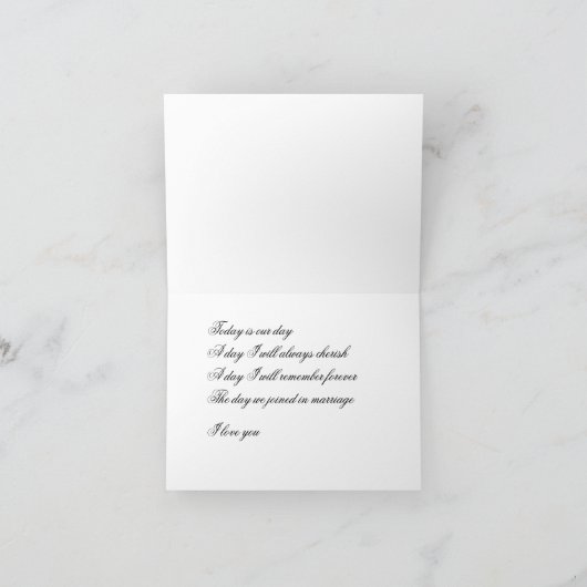 Aan Mijn Bruidegom op Huwelijk Dag Notecards Kaart (Binnen)