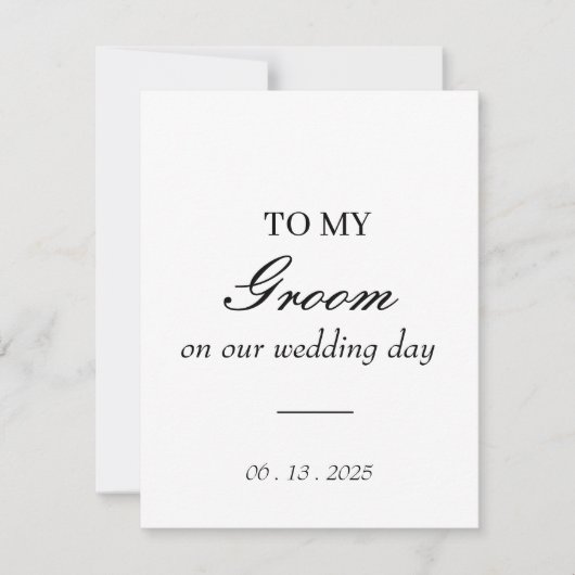 Aan mijn bruidegom op onze trouwdag kaart / gepers (Voorkant)