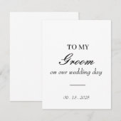 Aan mijn bruidegom op onze trouwdag kaart / gepers (Voorkant / Achterkant)