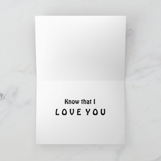 AAN MIJN BRUIDEGOM OP ONZE TROUWDAG-LIEFDE KLEINE  KAART (Binnen)