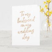 Aan mijn bruidsmeisje op mijn bruiloft | Stijlvol  Kaart (Gele Bloem)